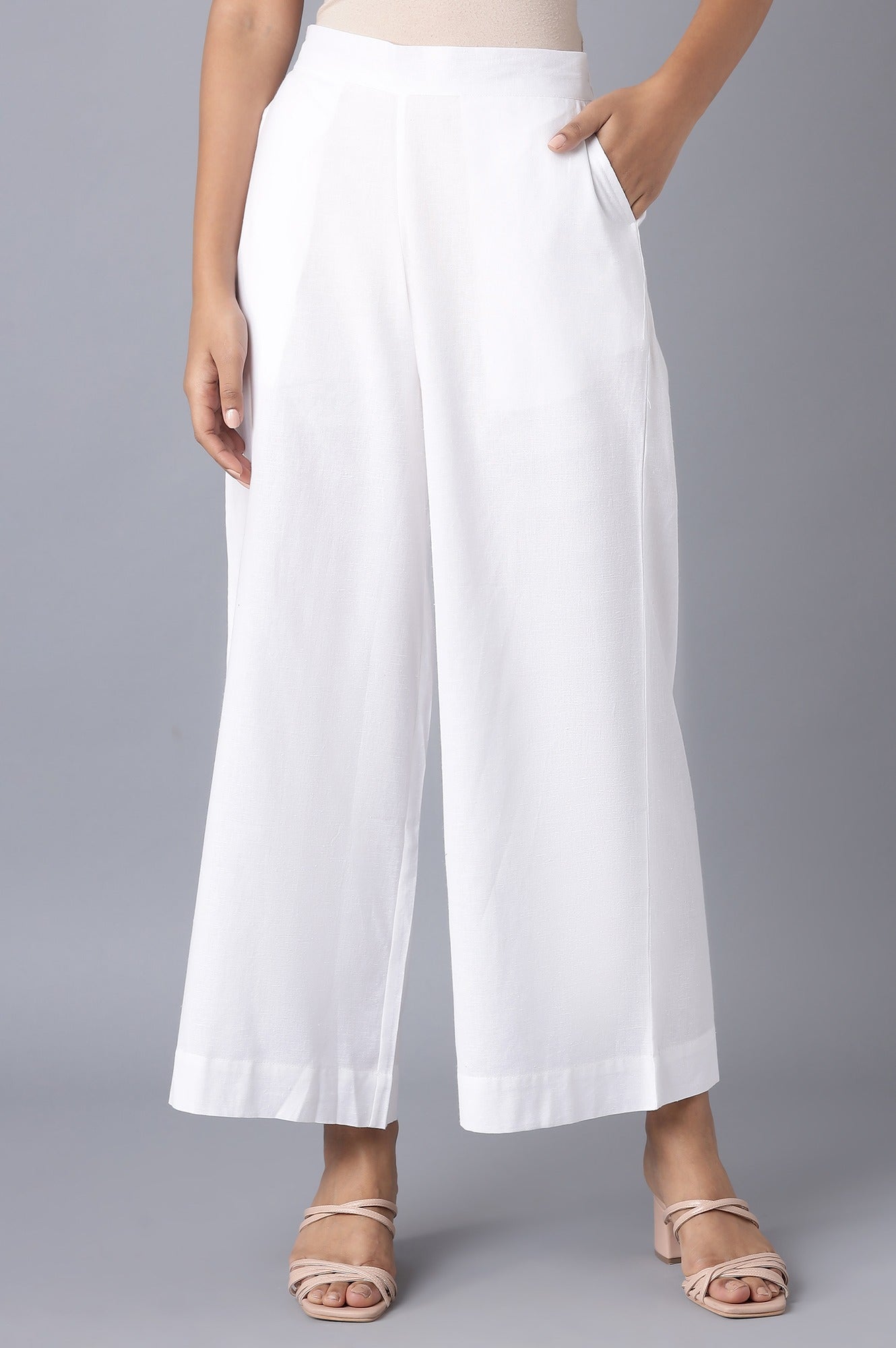 White Basic Trousers