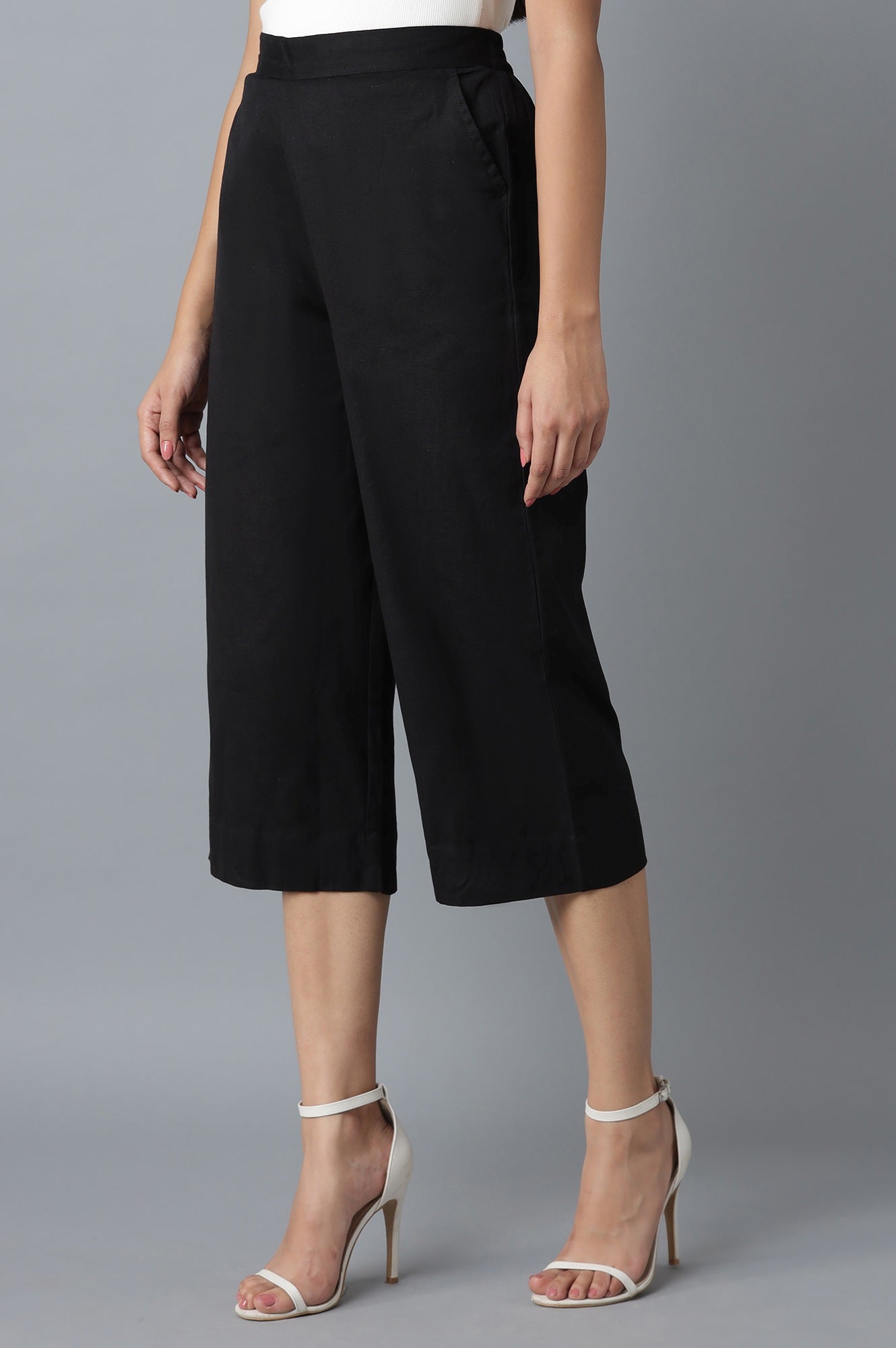 Black Calf Length Culottes