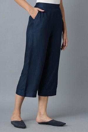 Blue Calf Length Culottes