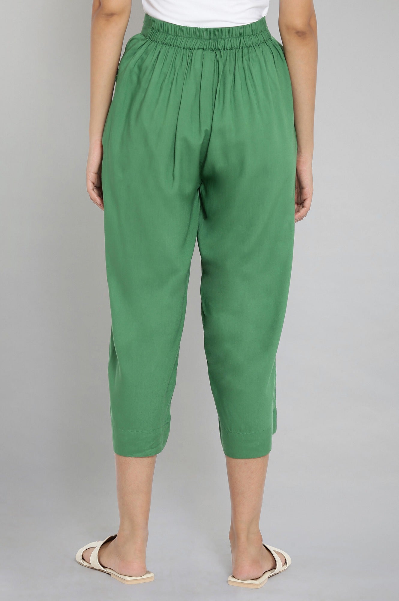 Green Calf Length Culottes