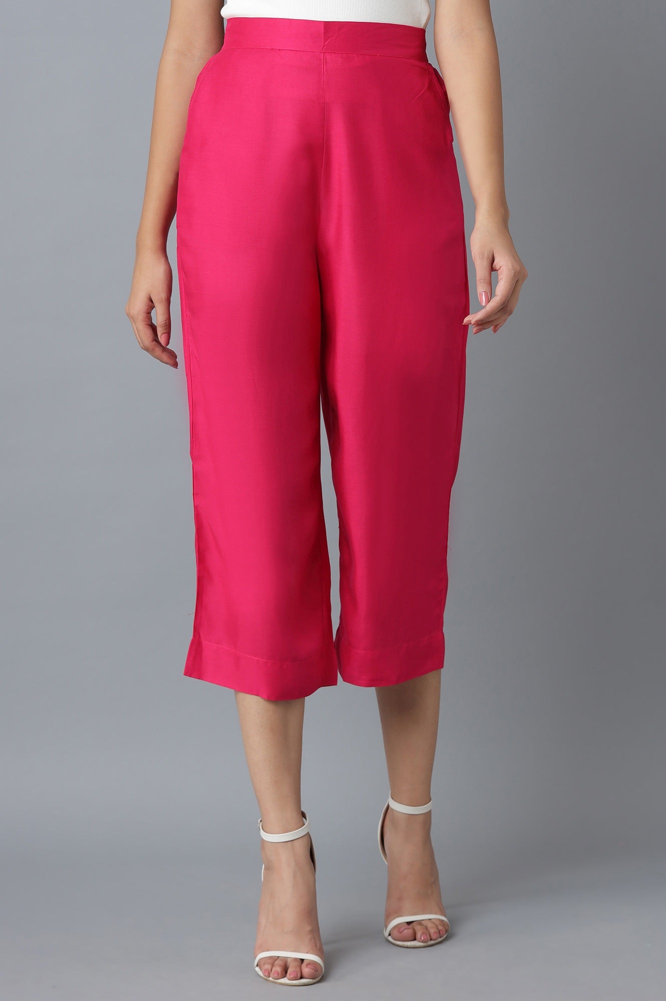 Pink Calf Length Culottes