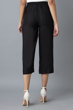 Black Calf Length Culottes