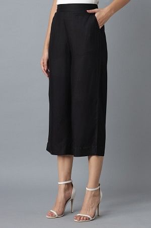 Black Calf Length Culottes