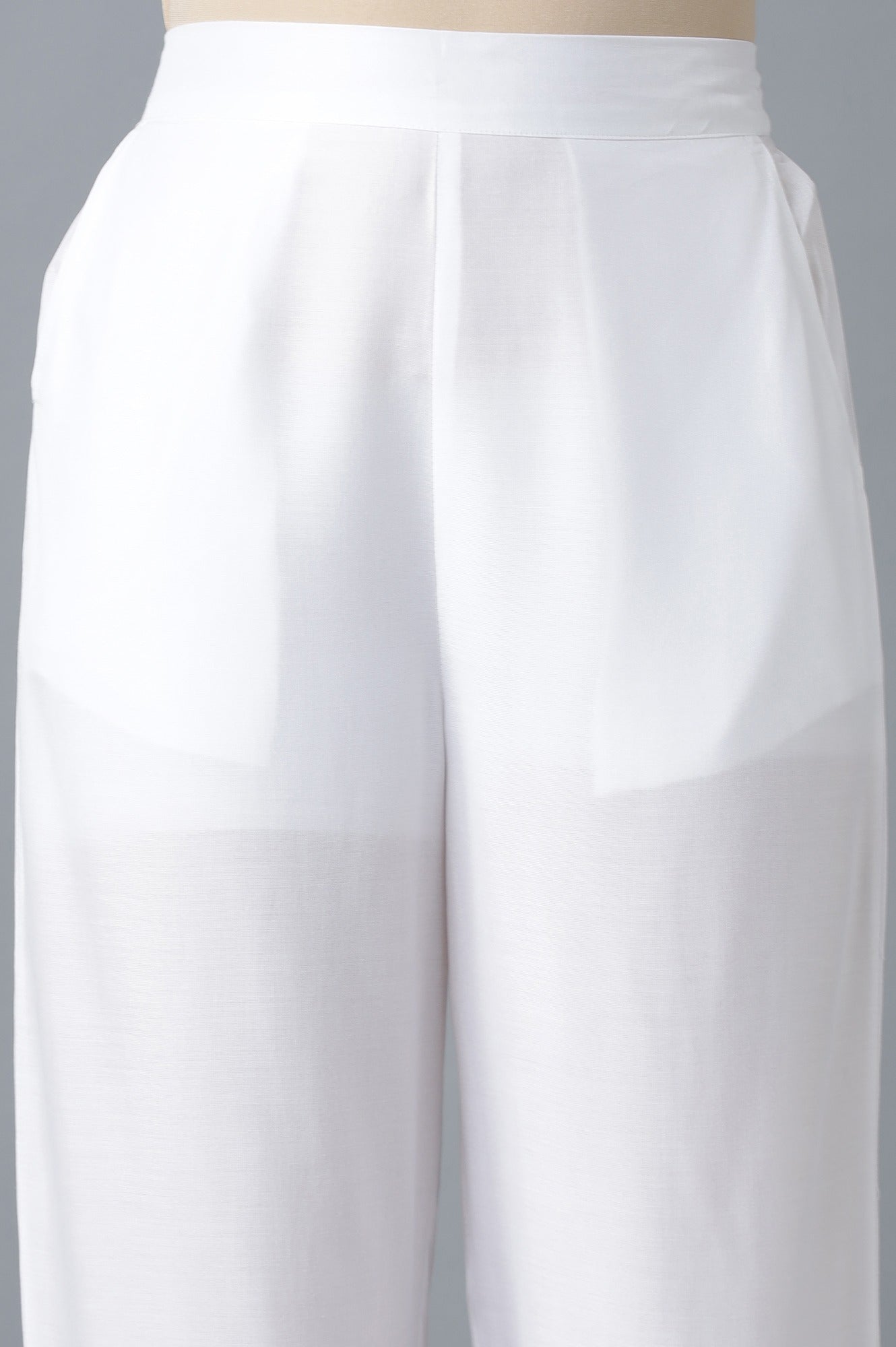 White Calf Length Culottes