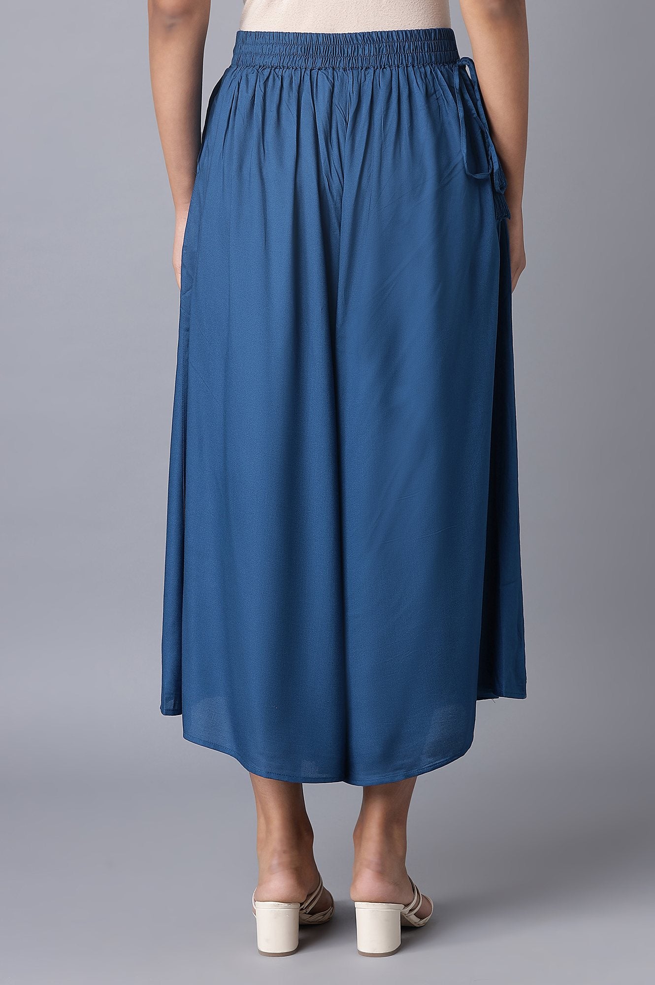 Blue Flared Culottes