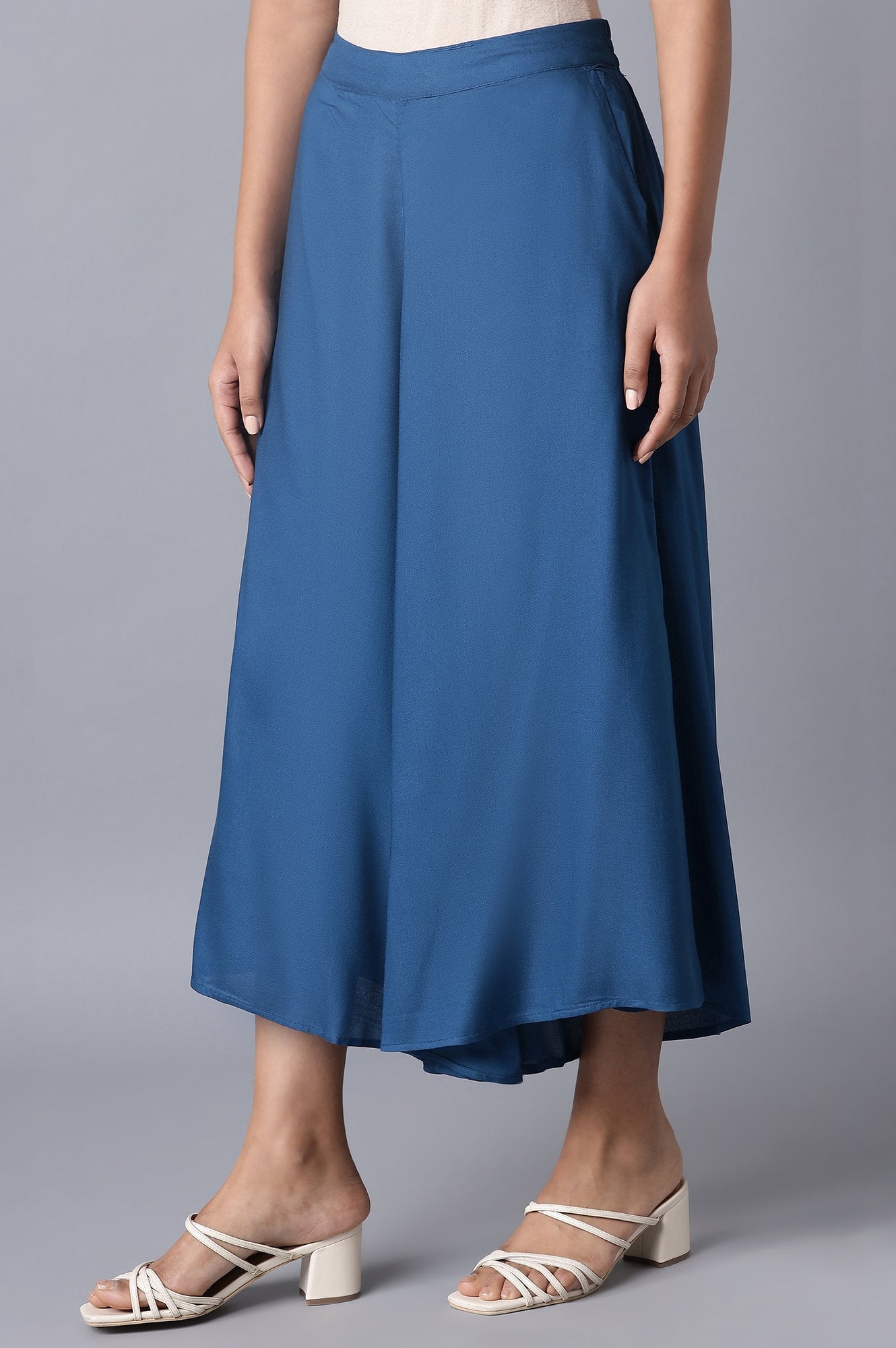 Blue Flared Culottes