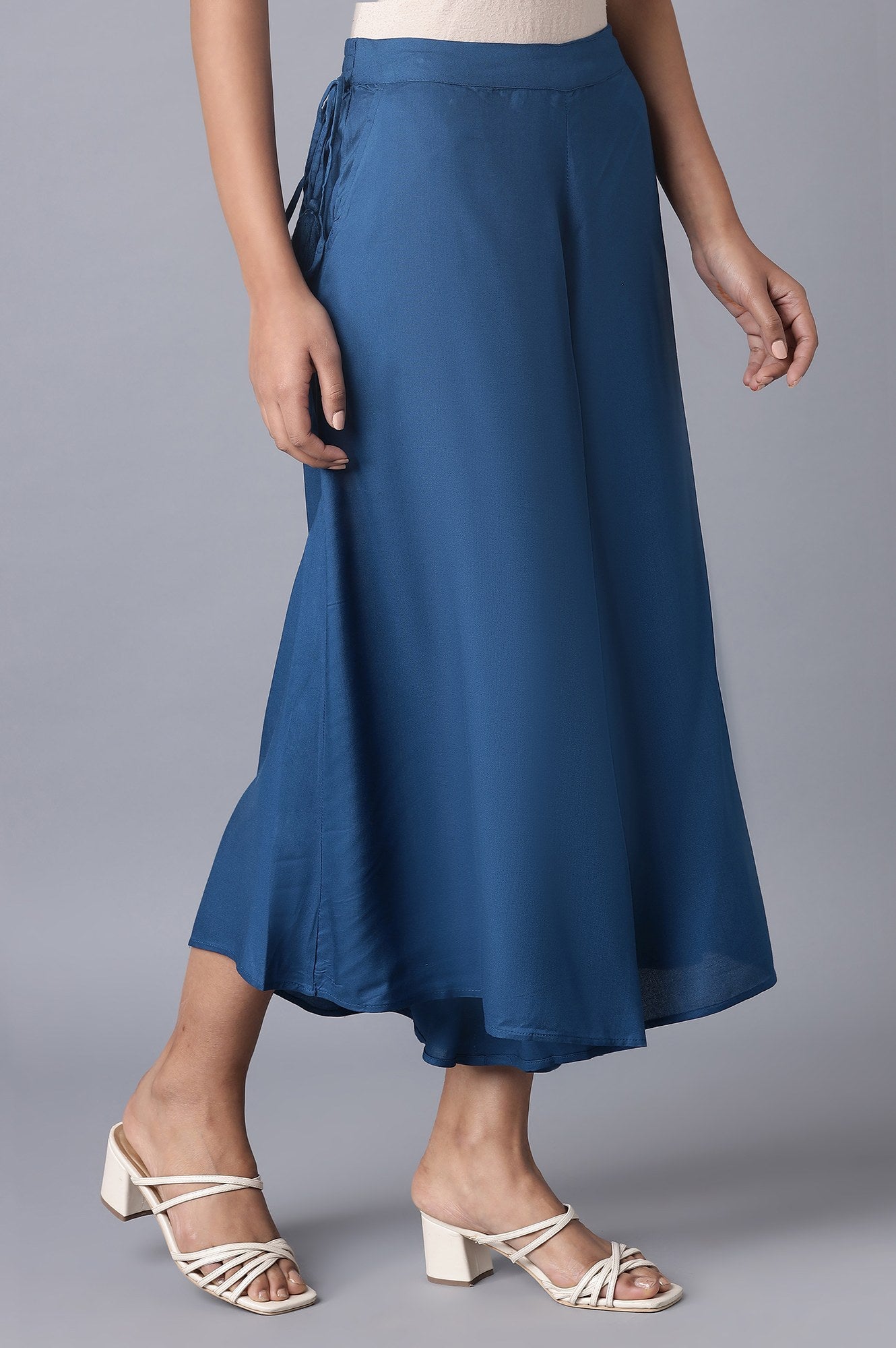 Blue Flared Culottes