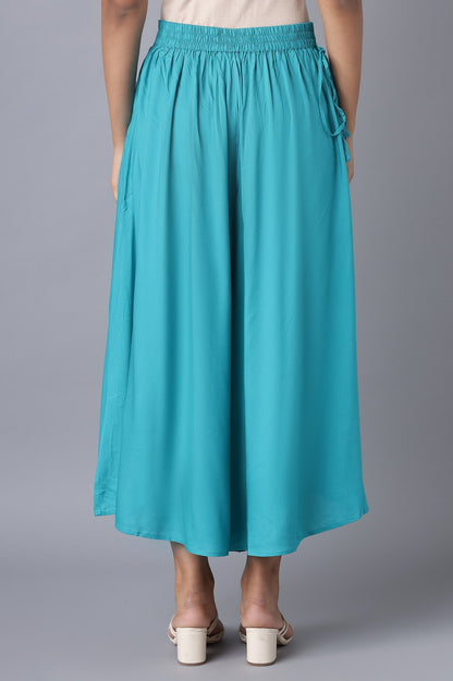 Blue Flared Culottes