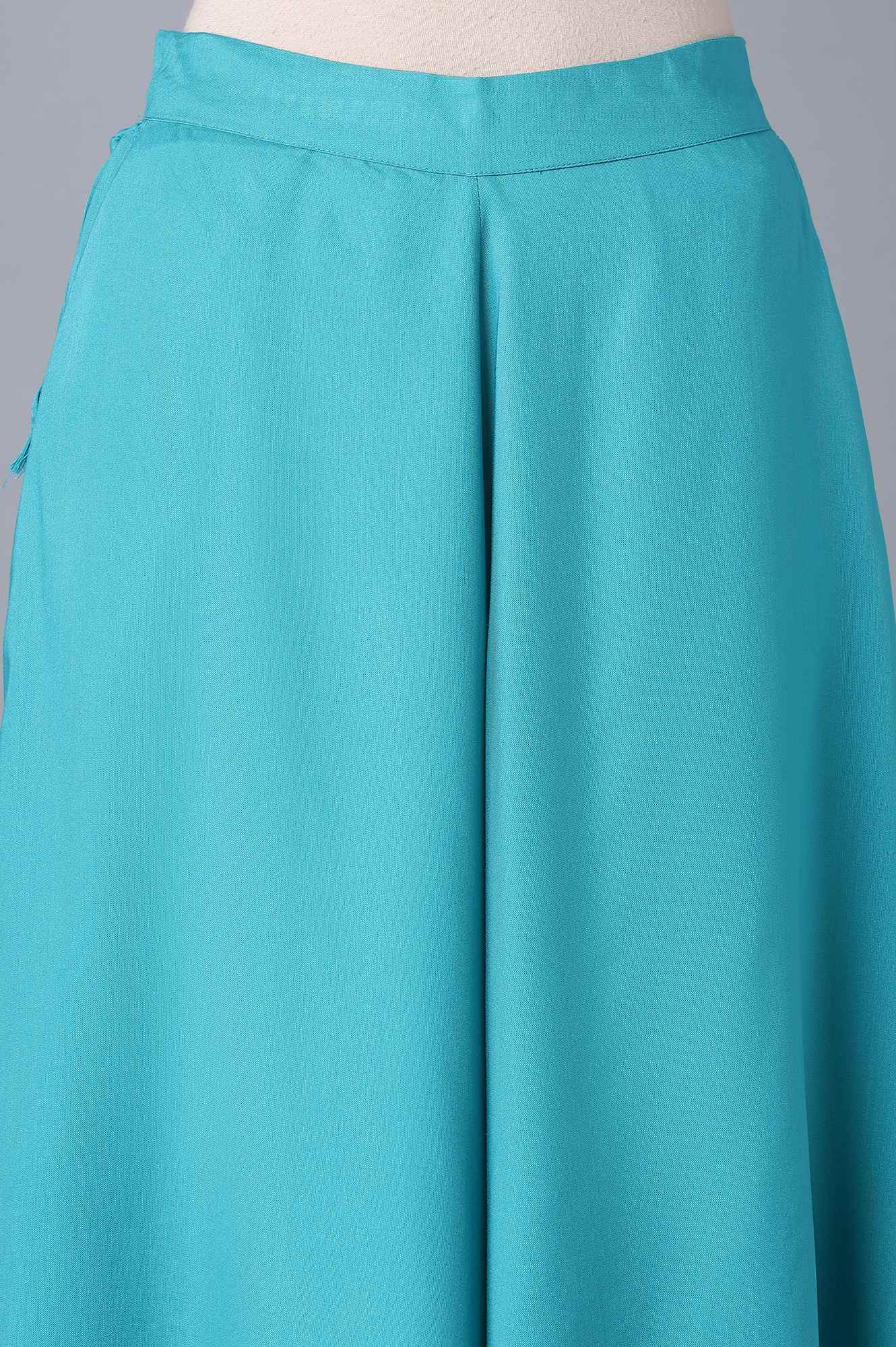 Blue Flared Culottes