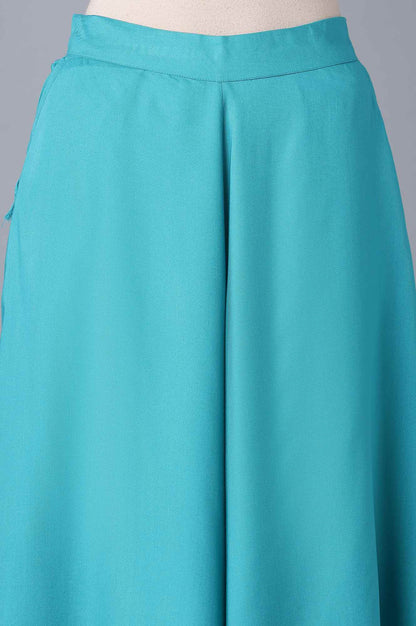 Blue Flared Culottes