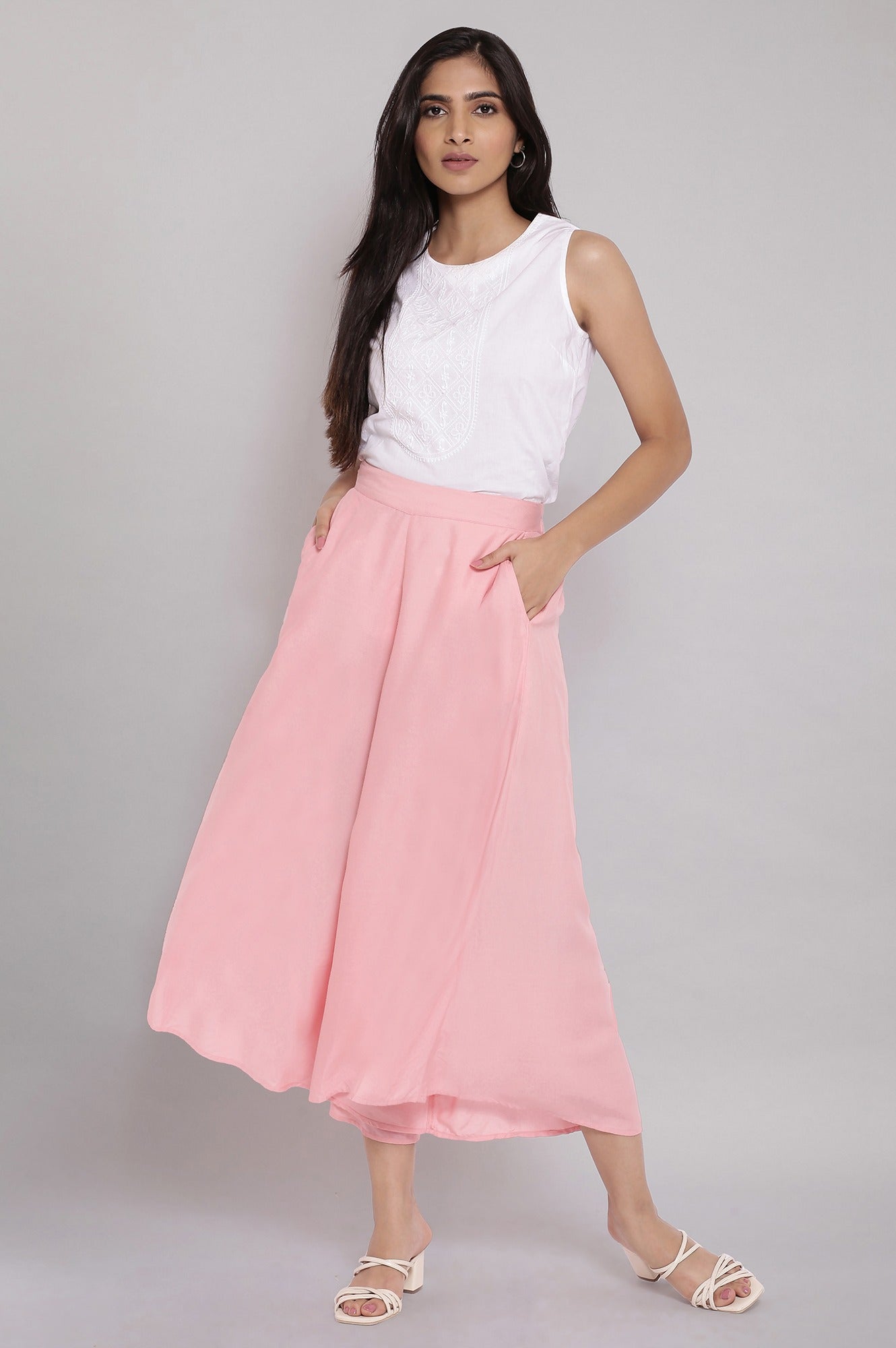 Pink Icing Flared Culottes