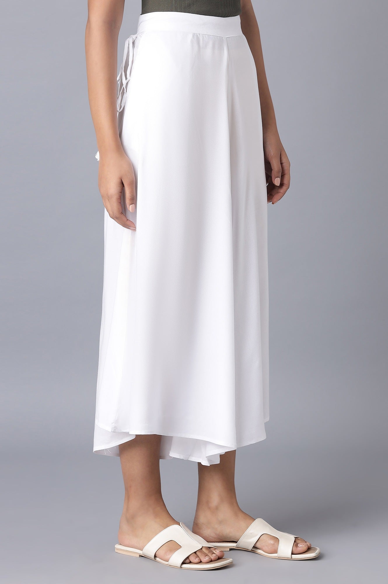 White Flared Culottes