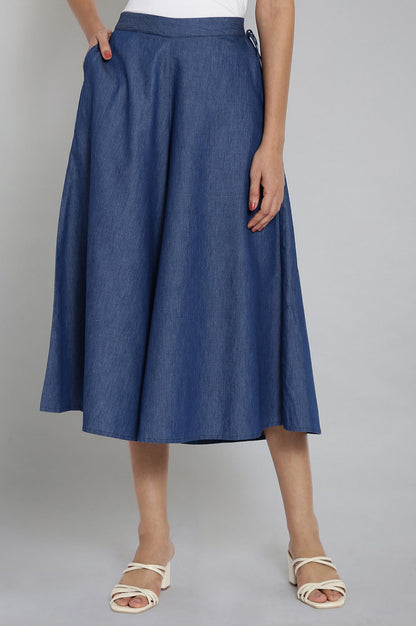 Blue Flared Culottes