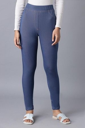 Blue Twill Jeggings