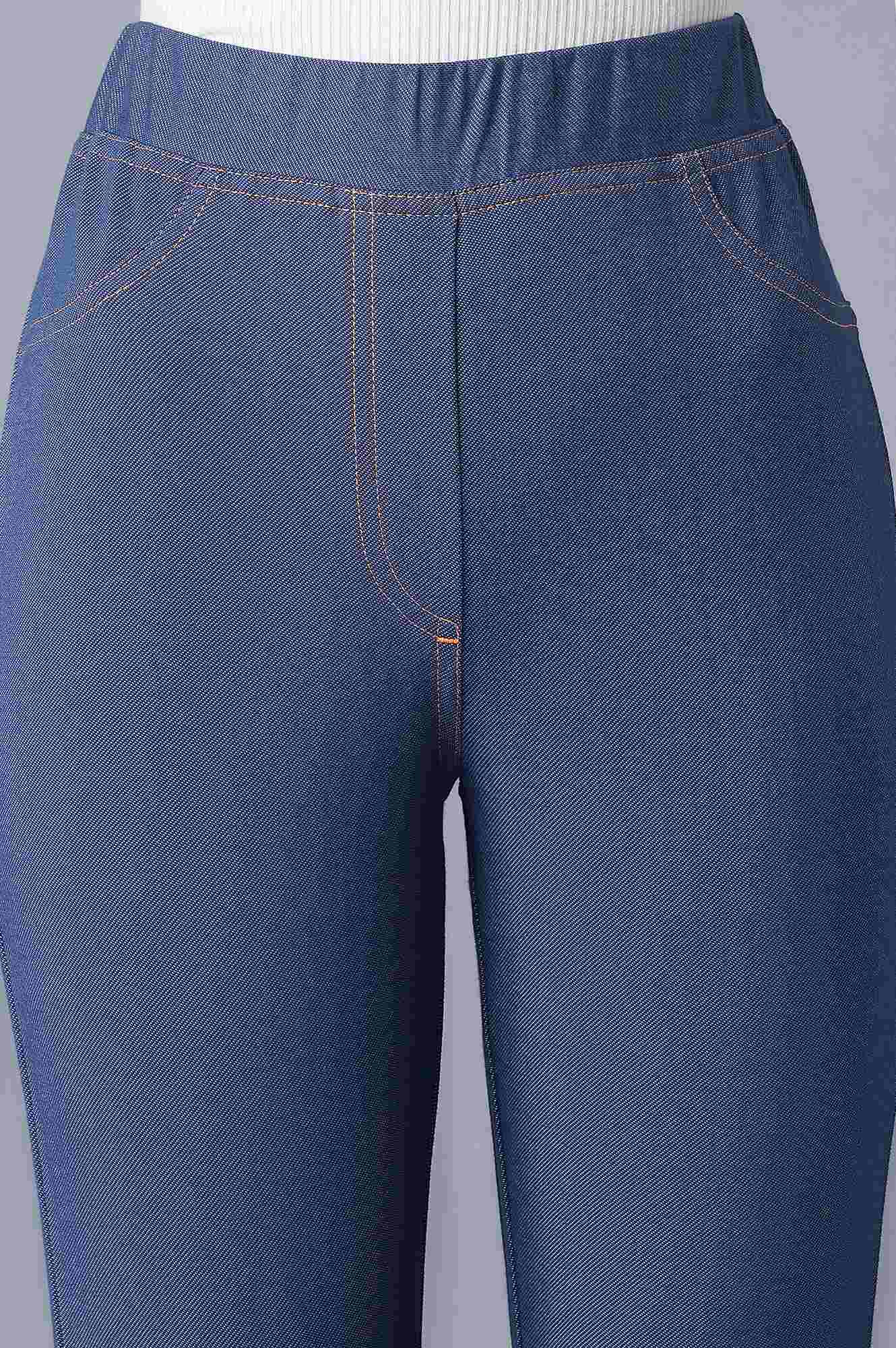 Blue Twill Jeggings