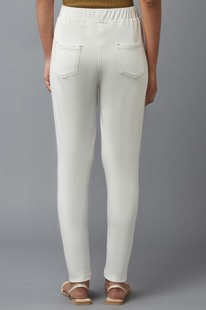 White Twill Jeggings