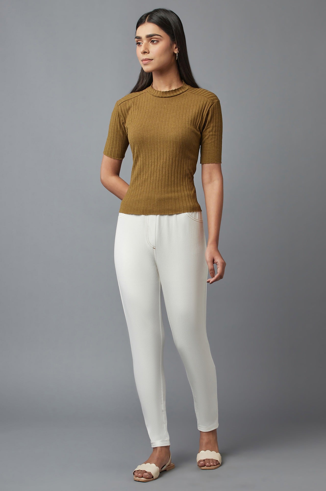 White Twill Jeggings