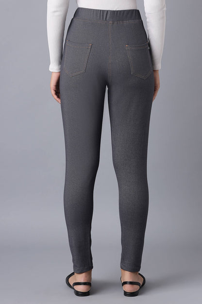 Grey Twill Jeggings