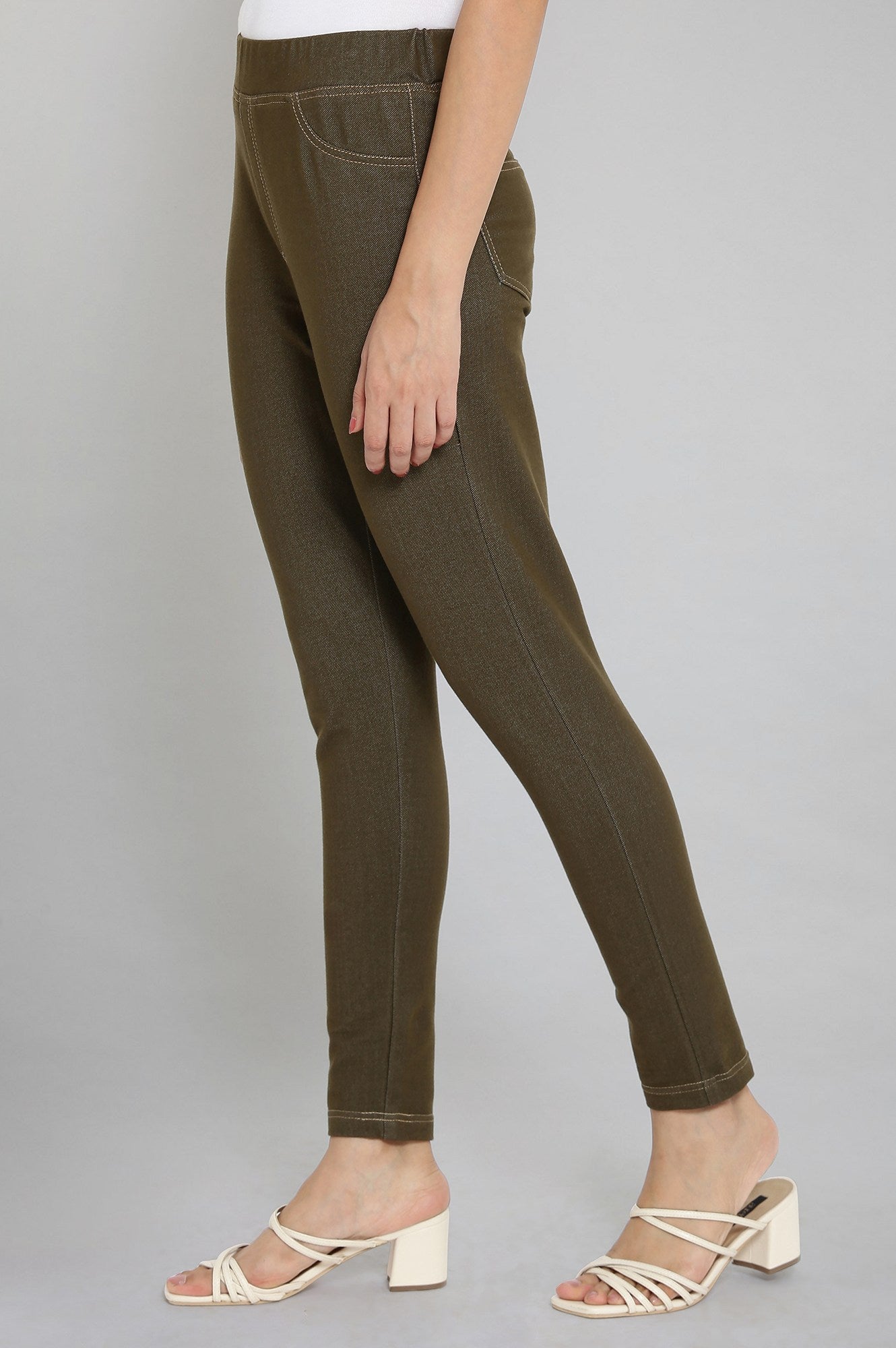 Olive Green Straight Jegging