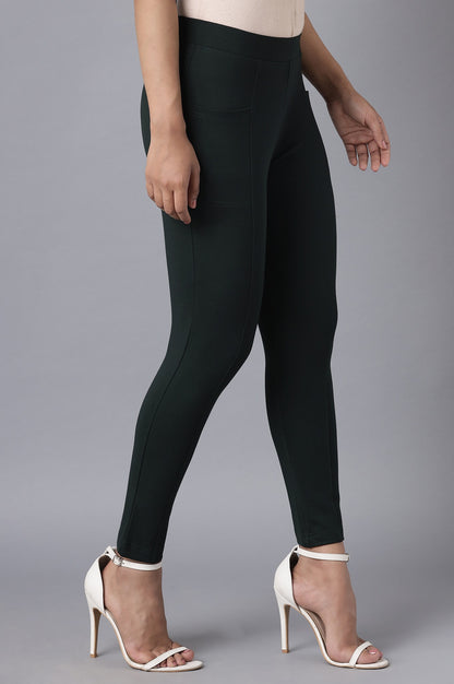 Green Straight Yoga Tights