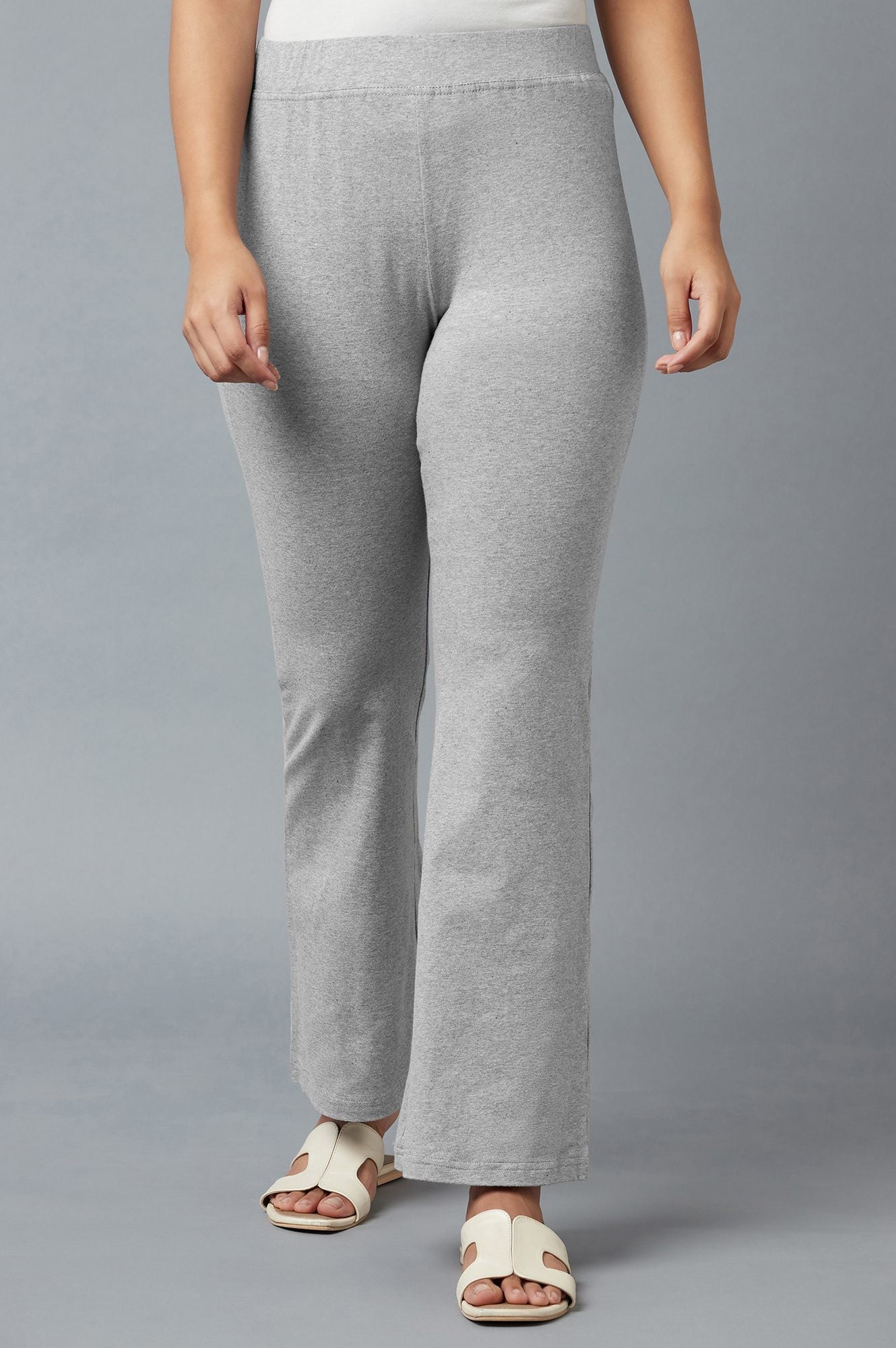 Grey Bell Bottom Yoga Pants