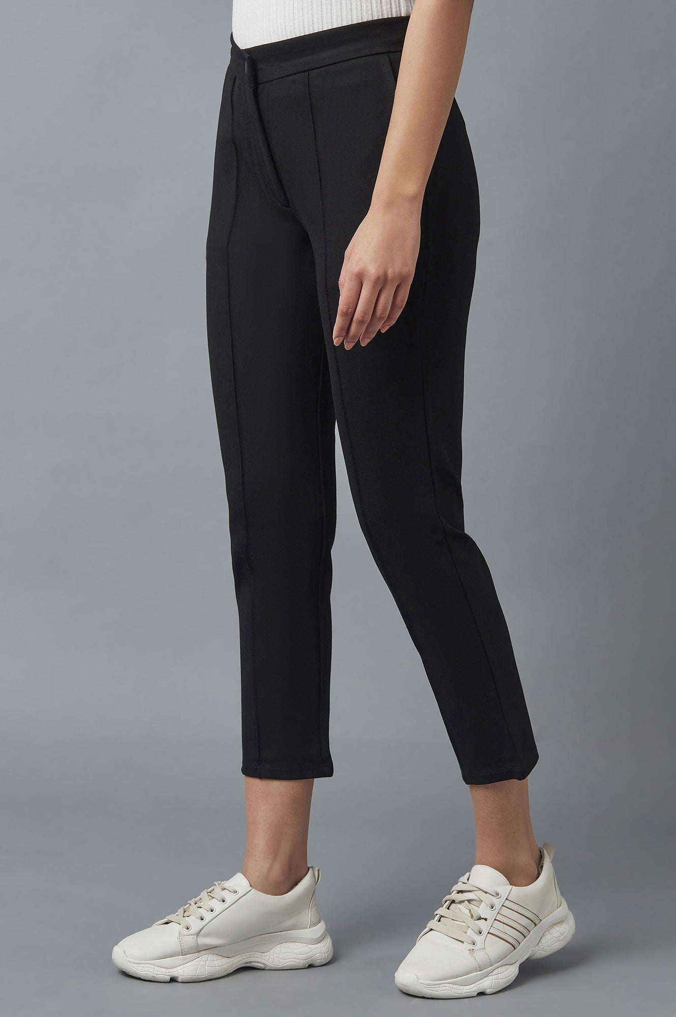 Black Pintuck Trousers