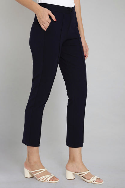 Navy Pintuck Trouser