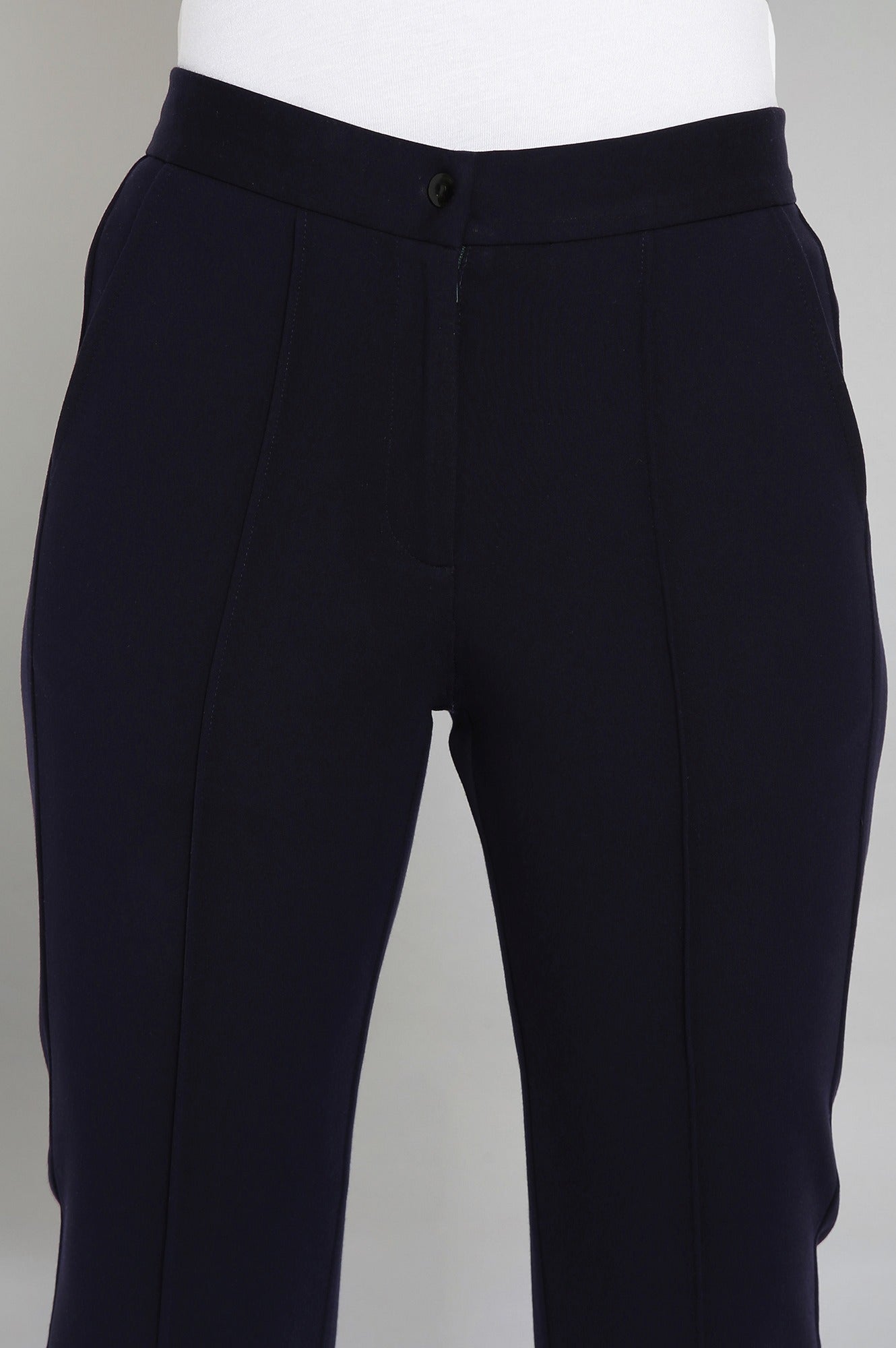 Navy Pintuck Trouser