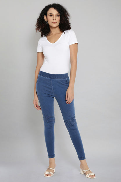 Blue Pintucks Jegging