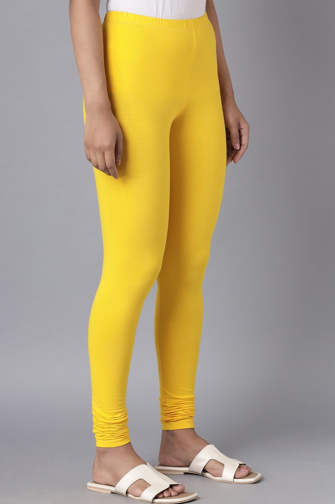 Yellow Skin Fit Churidar