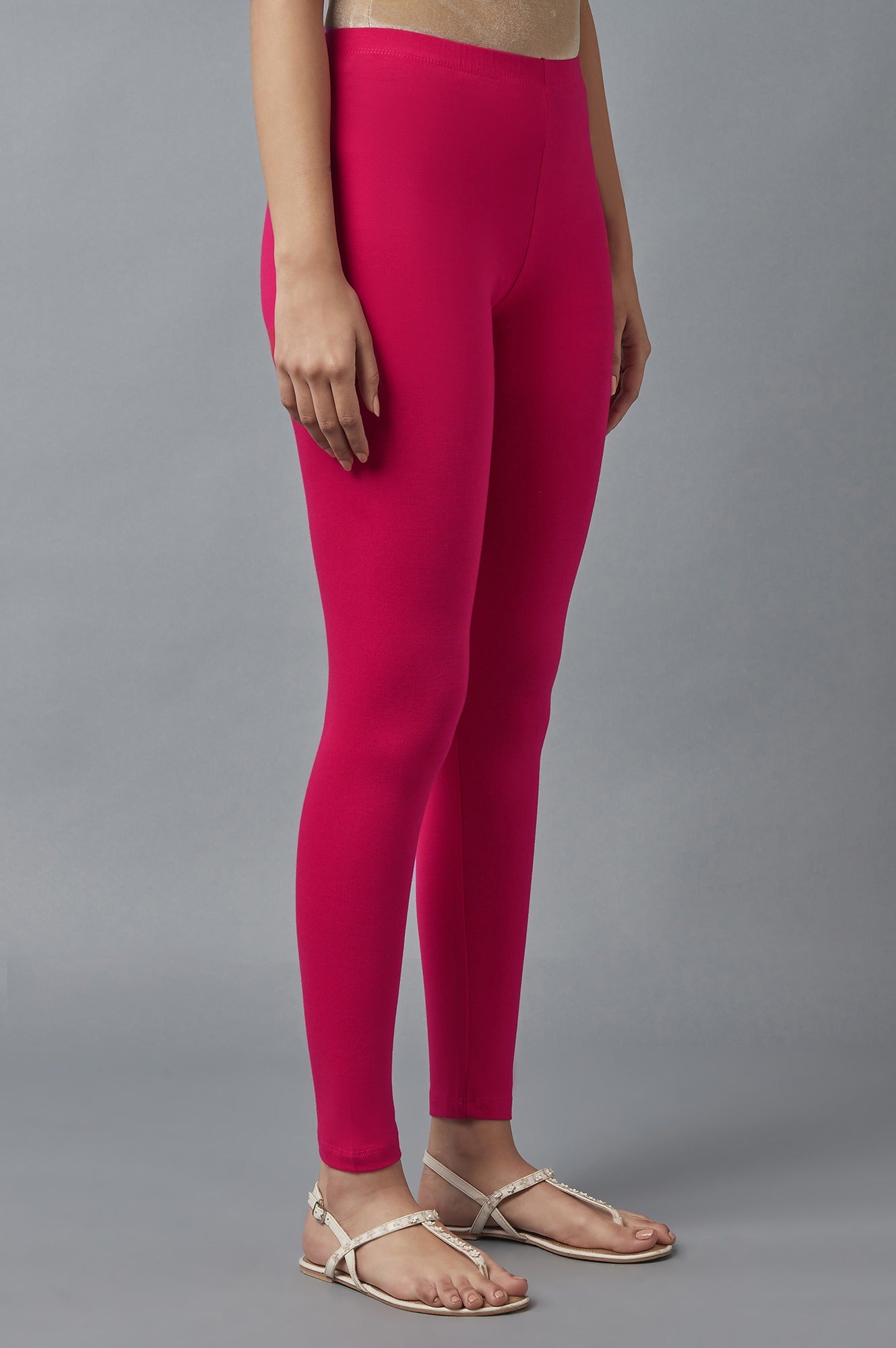 Pink Cotton Lycra Tights