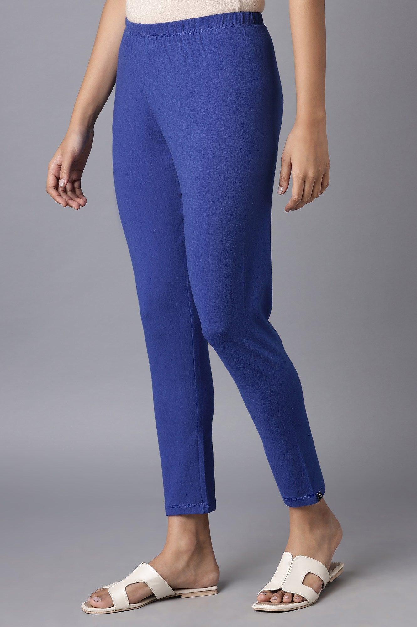 Blue Cotton Lycra Tights