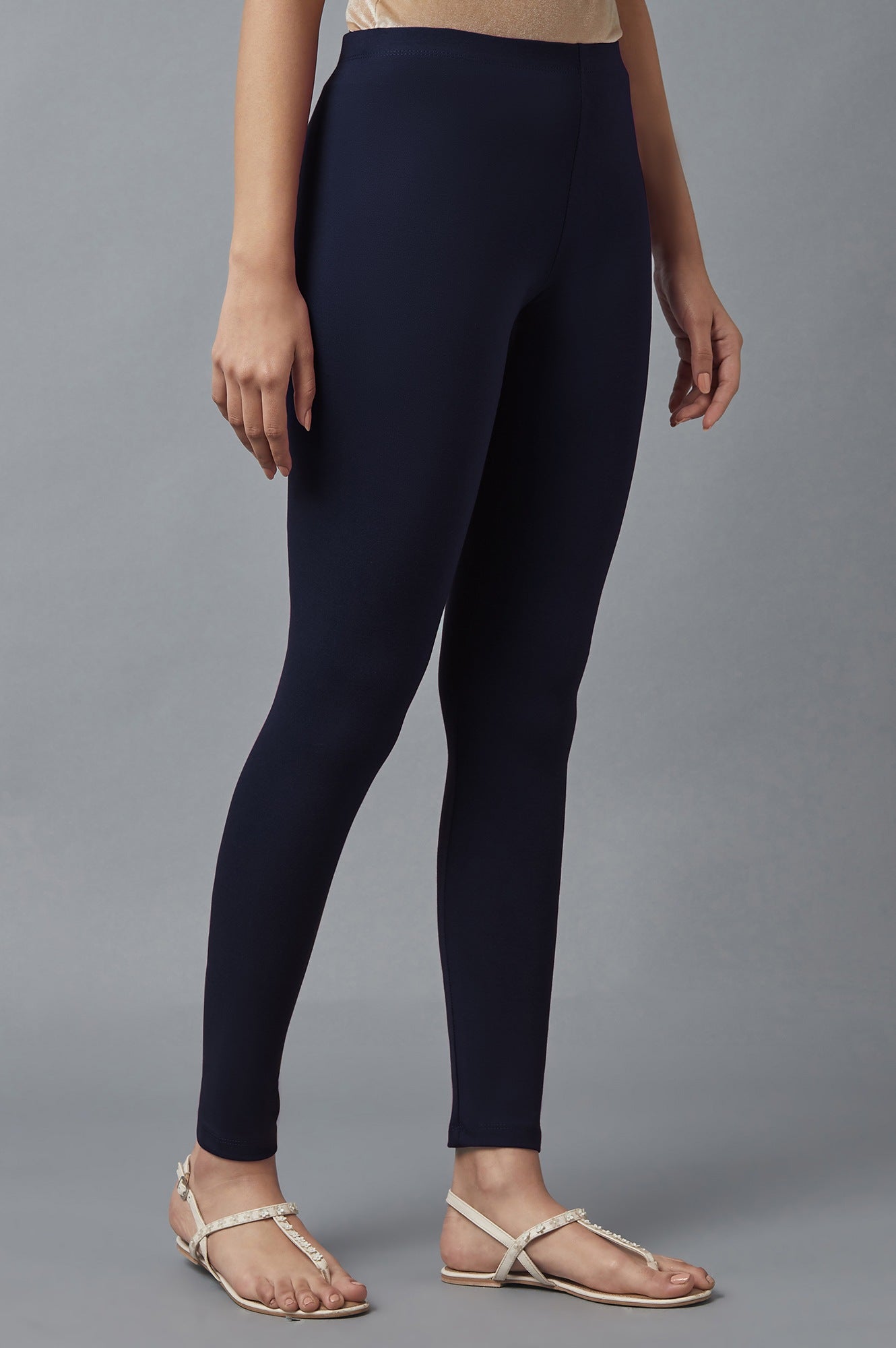 Navy Cotton Lycra Tights