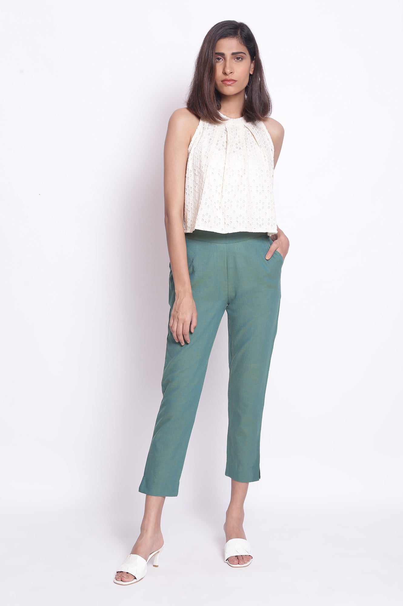 Green Indo-Western Trouser Pants