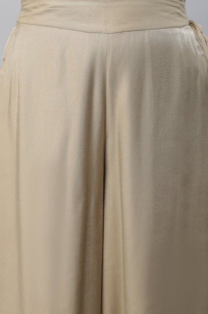 Gold Solid Flared Culottes