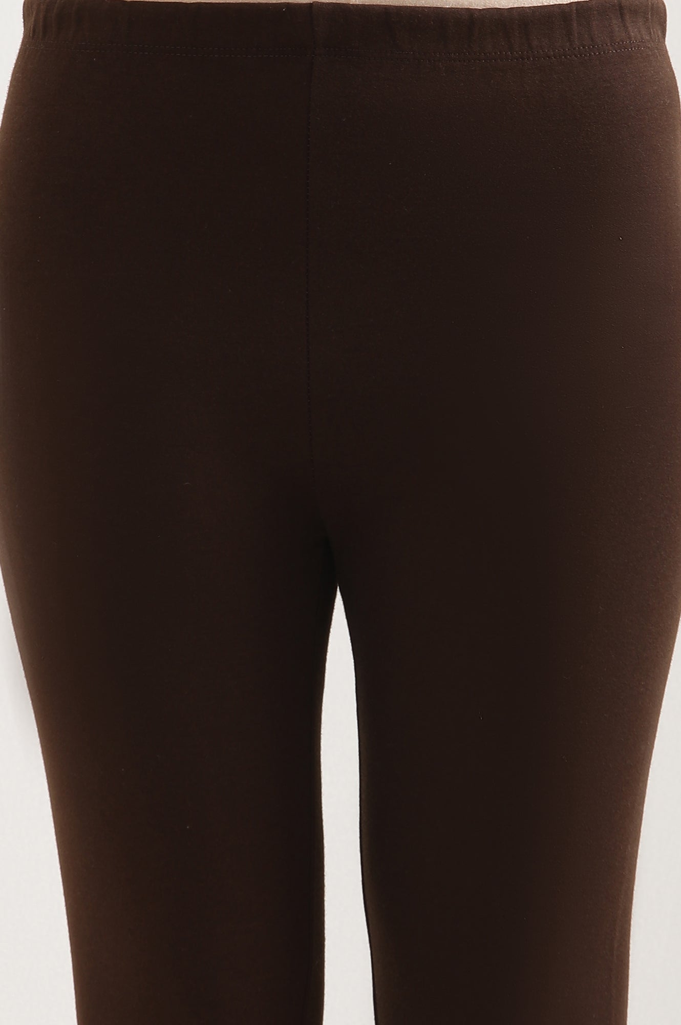 Brown Knitted Solid Winter Tights