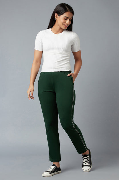 Green Ankle Length Jersy Pants