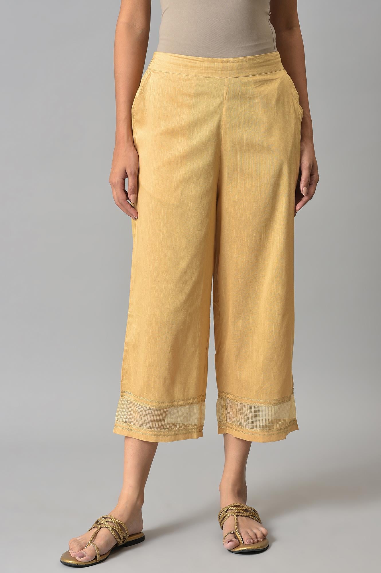 Gold Gathered Culottes