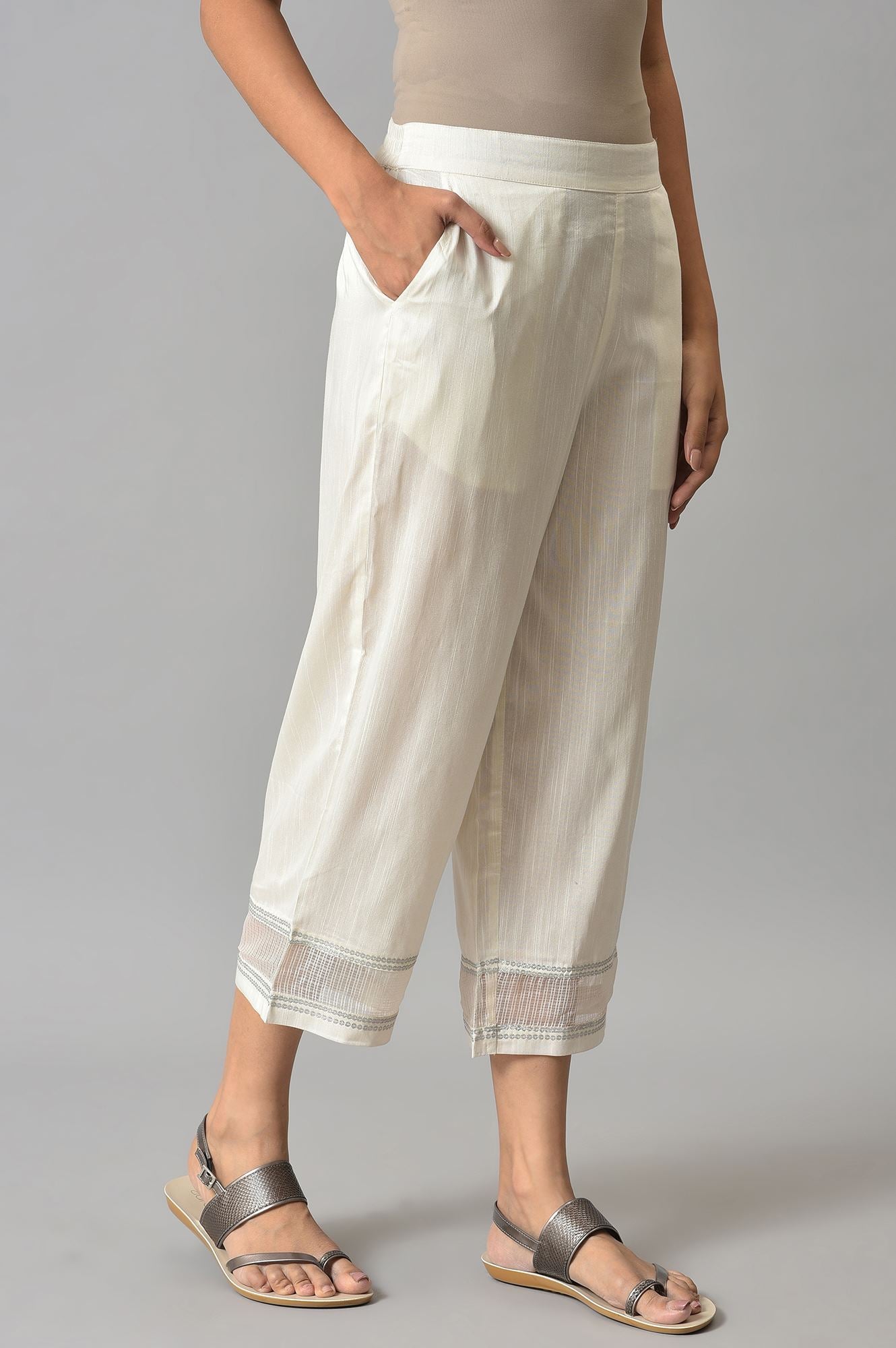 White Gathered Culottes