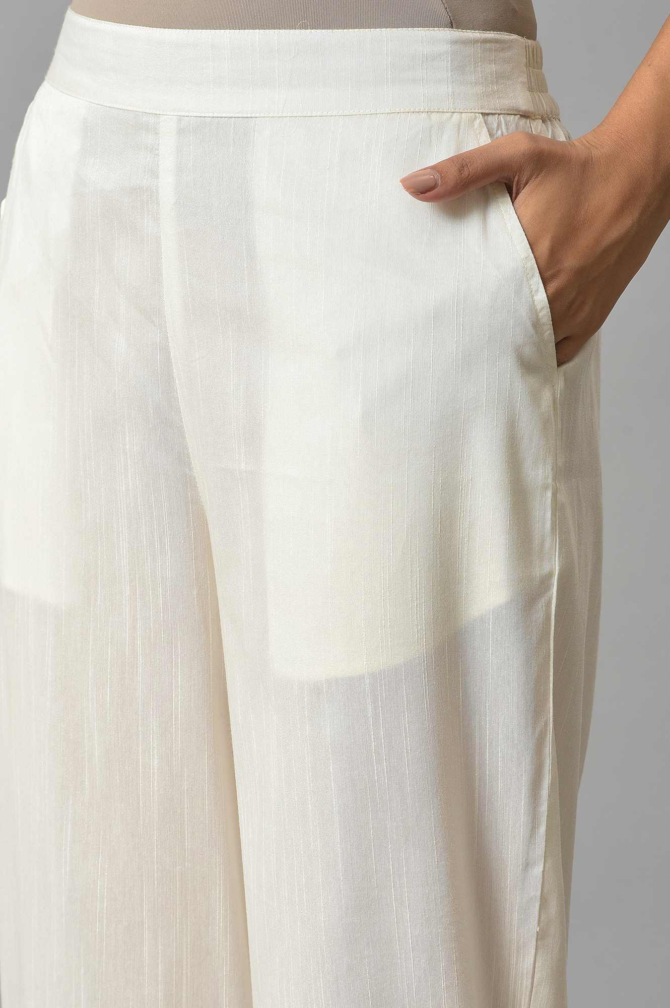 White Gathered Culottes