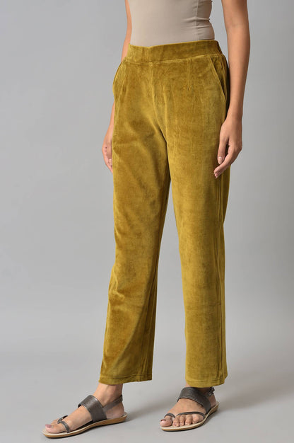 Green Straight Winter Trousers