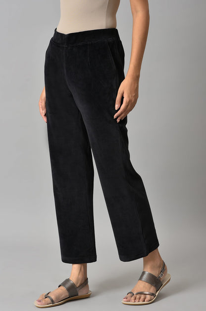 Black Straight Winter Trousers