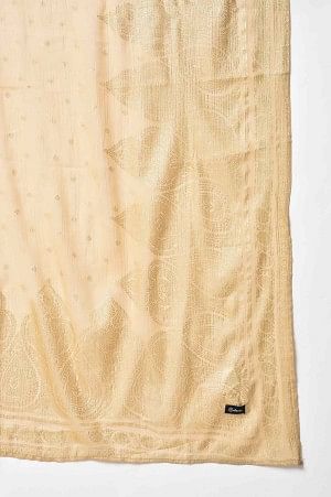 Gold Silver Chiffon Printed Dupatta