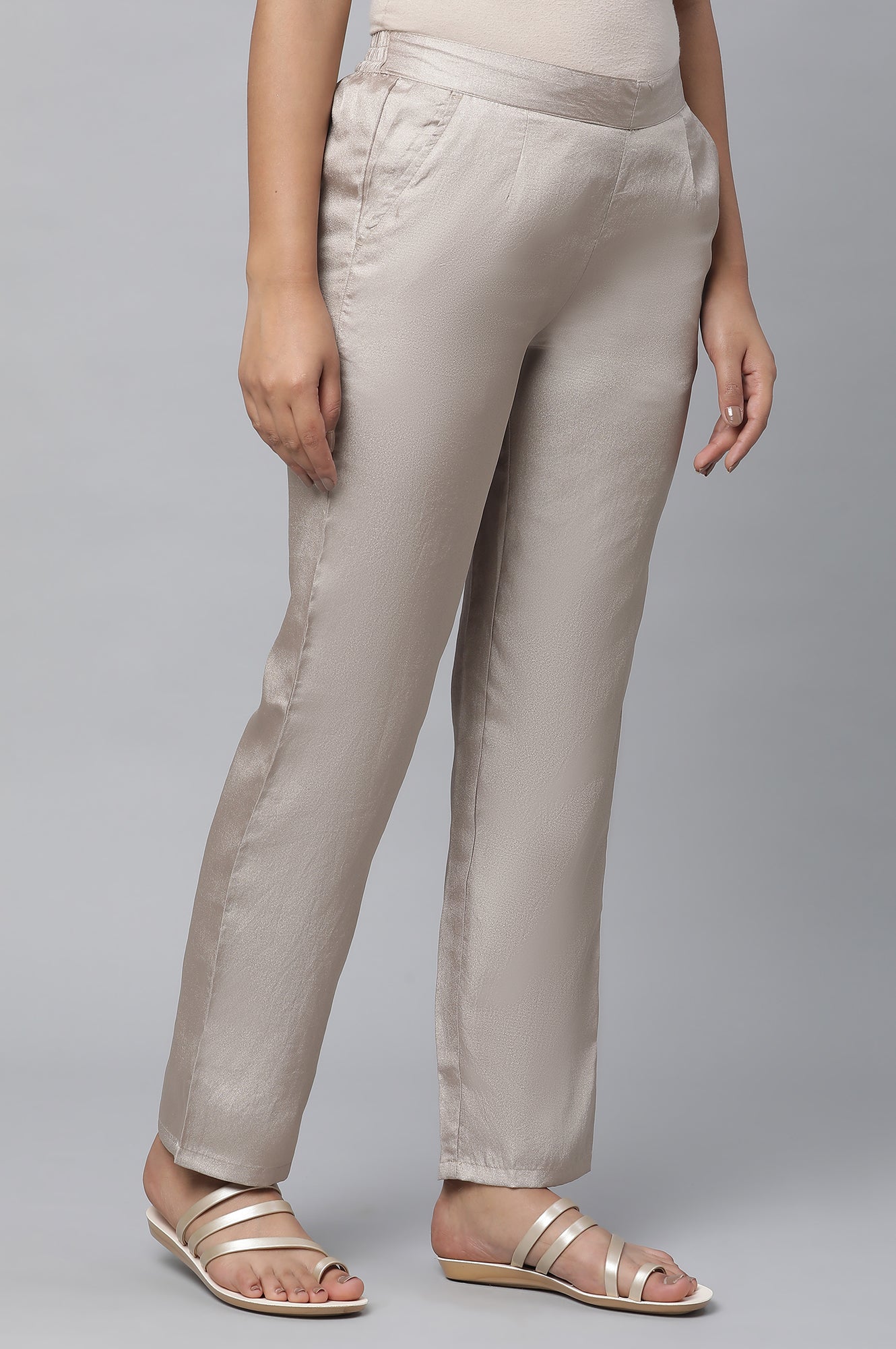 Safari Gold Pants in Korean Satin