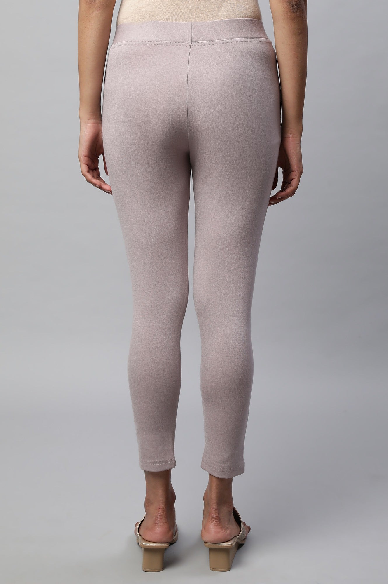 Mauve Solid Yoga Tights