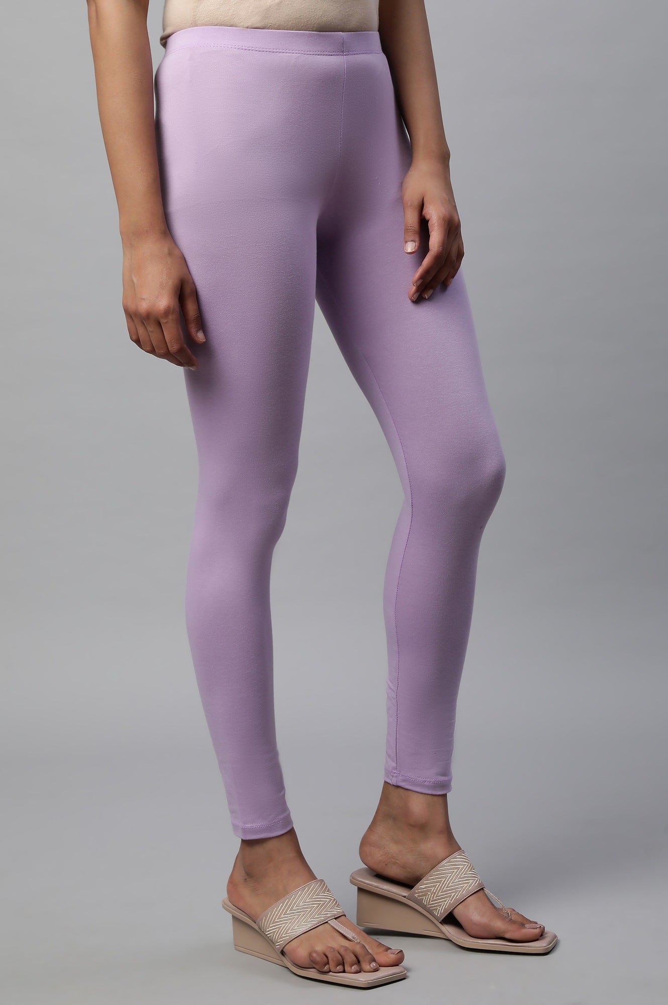 Mauve Cotton Lycra Tights