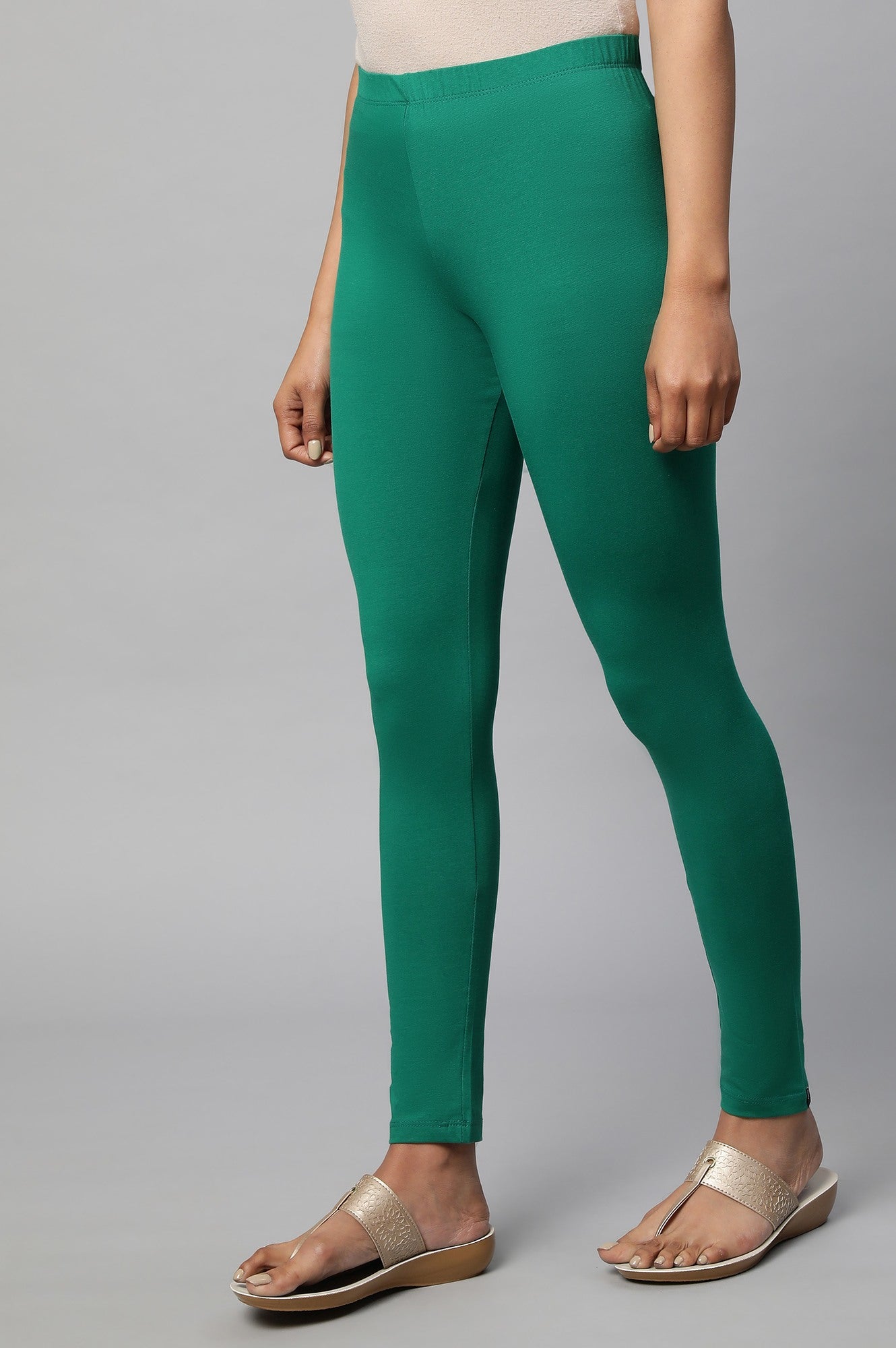 Green Cotton Lycra Tights