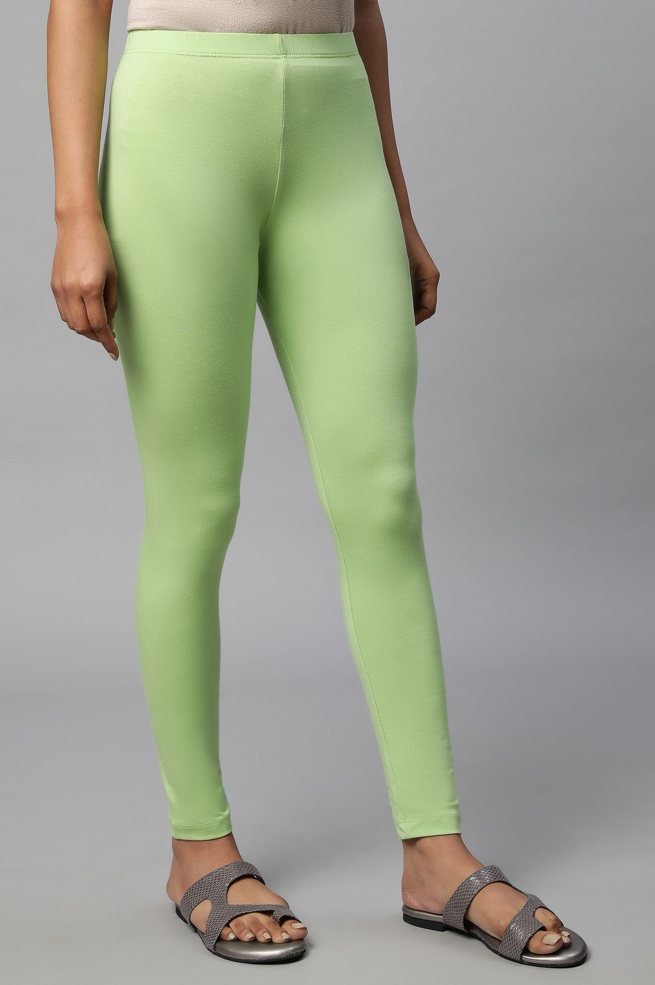 Green Cotton Lycra Tights