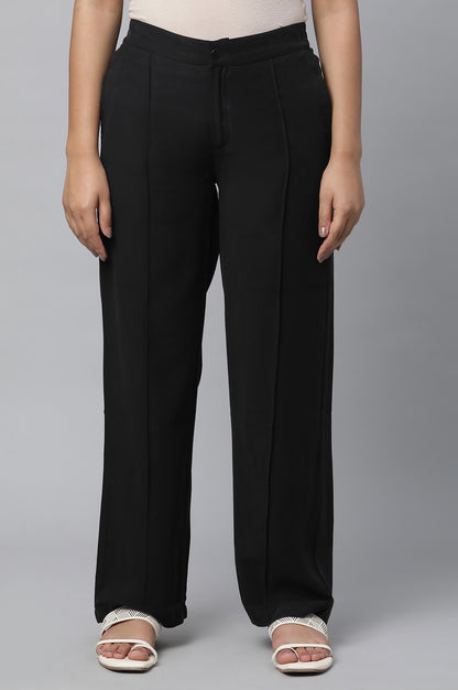 Black Parallel Fit Trouser Pants