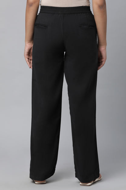 Black Parallel Fit Trouser Pants